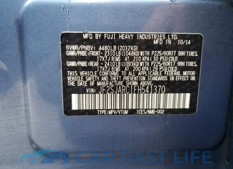 JF2SJARC1FH541370# 13