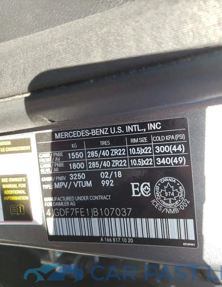 4JGDF7FE1JB107037# 13