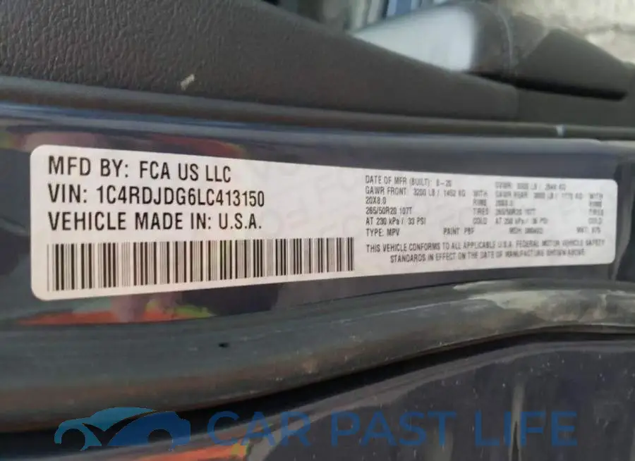 1C4RDJDG6LC413150# 13