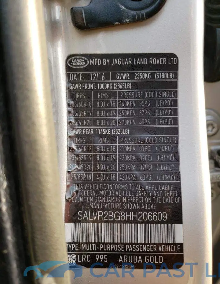 SALVR2BG8HH206609# 13