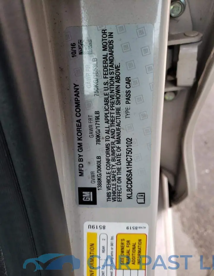 KL8CD6SA1HC750102# 12
