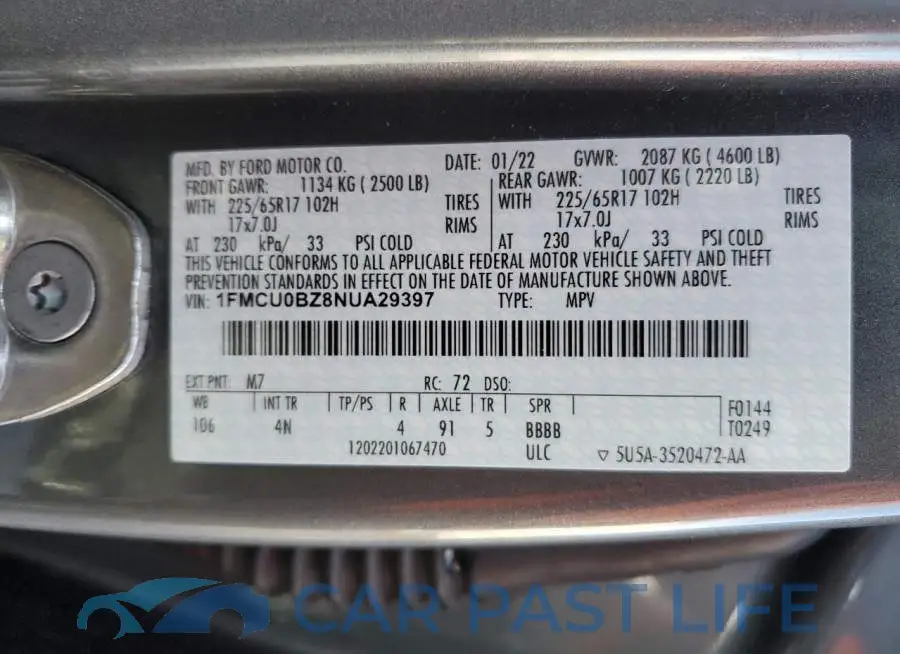 1FMCU0BZ8NUA29397# 13