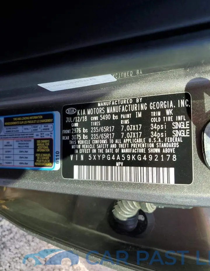 5XYPG4A59KG492178# 10