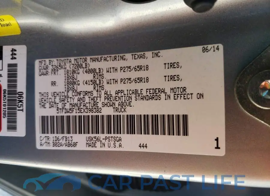 5TFDW5F15EX398382# 10