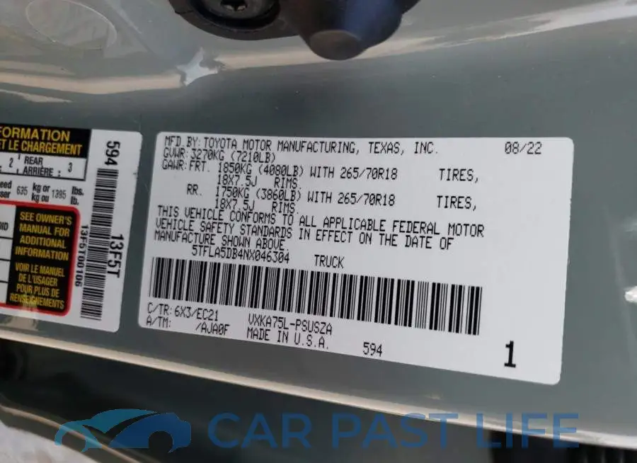 5TFLA5DB4NX046304# 12