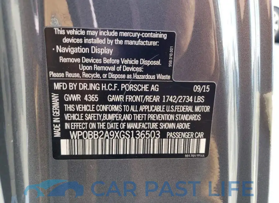 WP0BB2A9XGS136503# 10