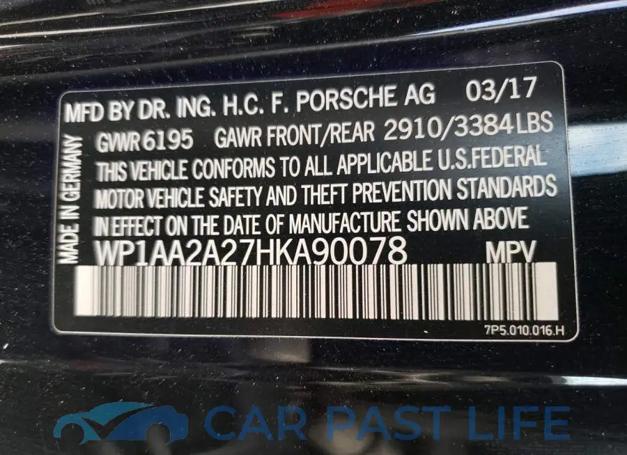 WP1AA2A27HKA90078# 14