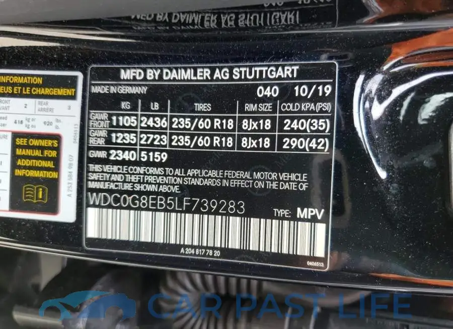 WDC0G8EB5LF739283# 10