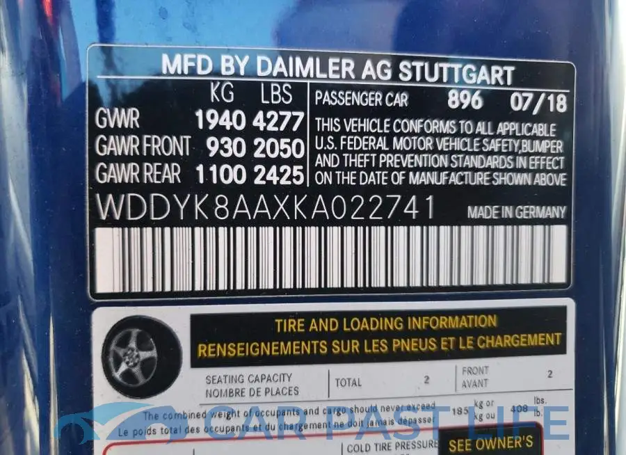 WDDYK8AAXKA022741# 12