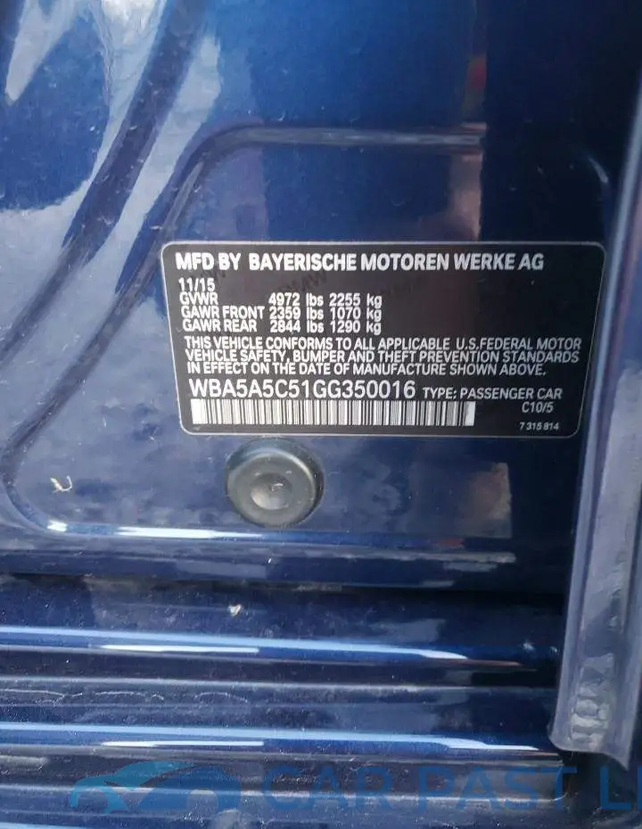WBA5A5C51GG350016# 12