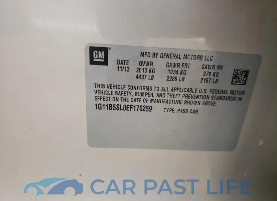 1G11B5SL0EF170259# 10
