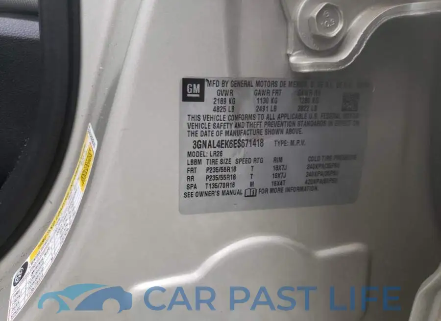 3GNAL4EK6ES671418# 10