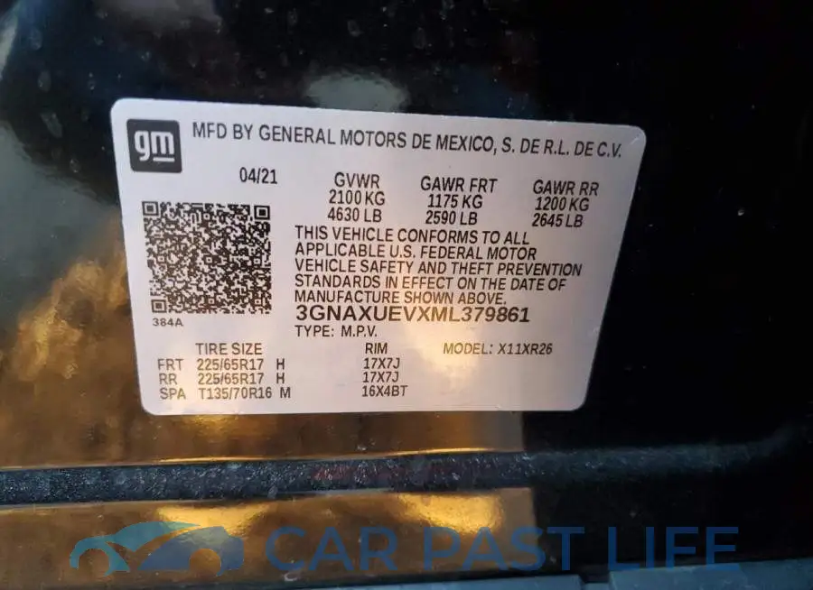 3GNAXUEVXML379861# 12