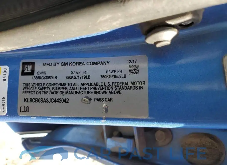 KL8CB6SA3JC443042# 10