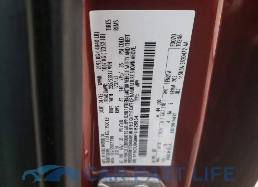 1FMCU9G99FUB26834# 13