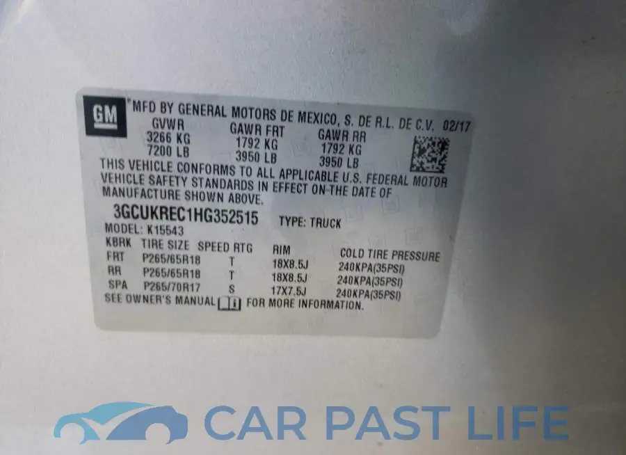 3GCUKREC1HG352515# 10