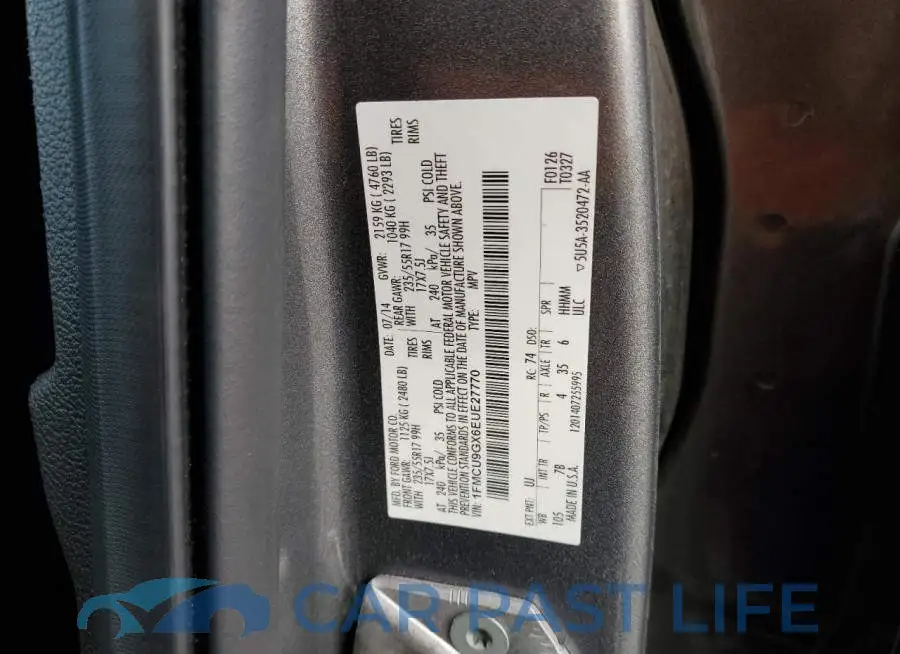 1FMCU9GX6EUE27770# 10