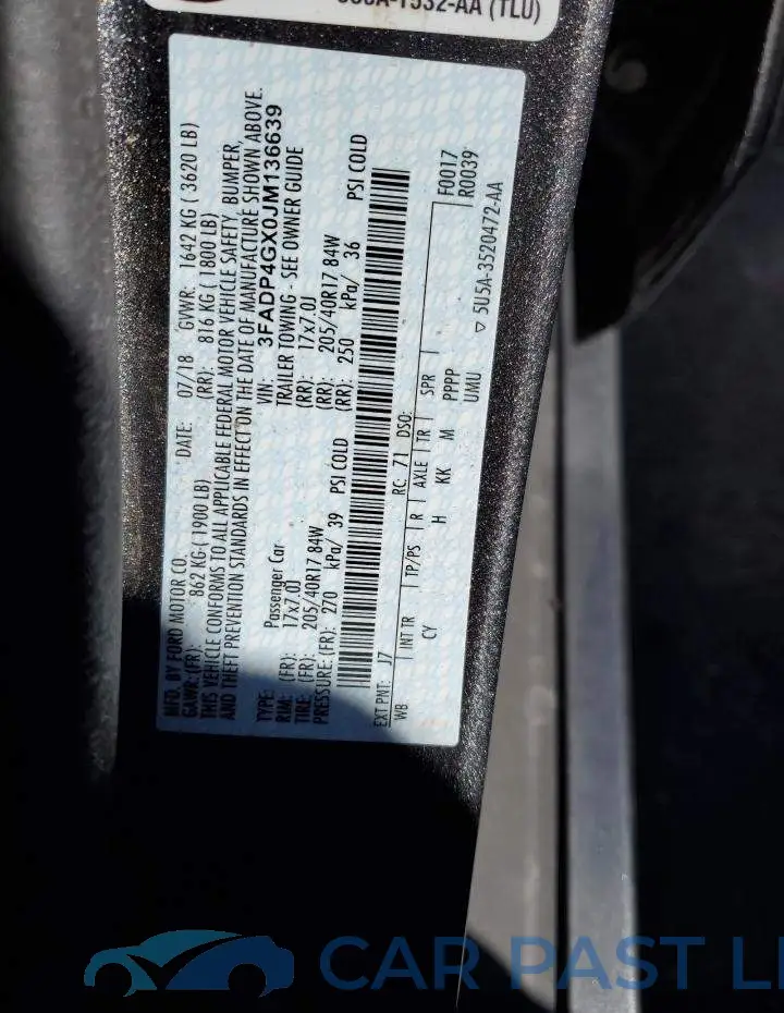 3FADP4GX0JM136639# 13
