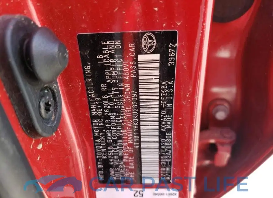 4T1B11HK0KU282097# 10