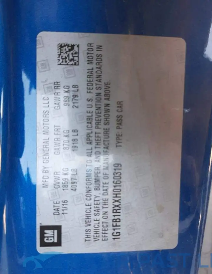 1G1FB1RXXH0160319# 10