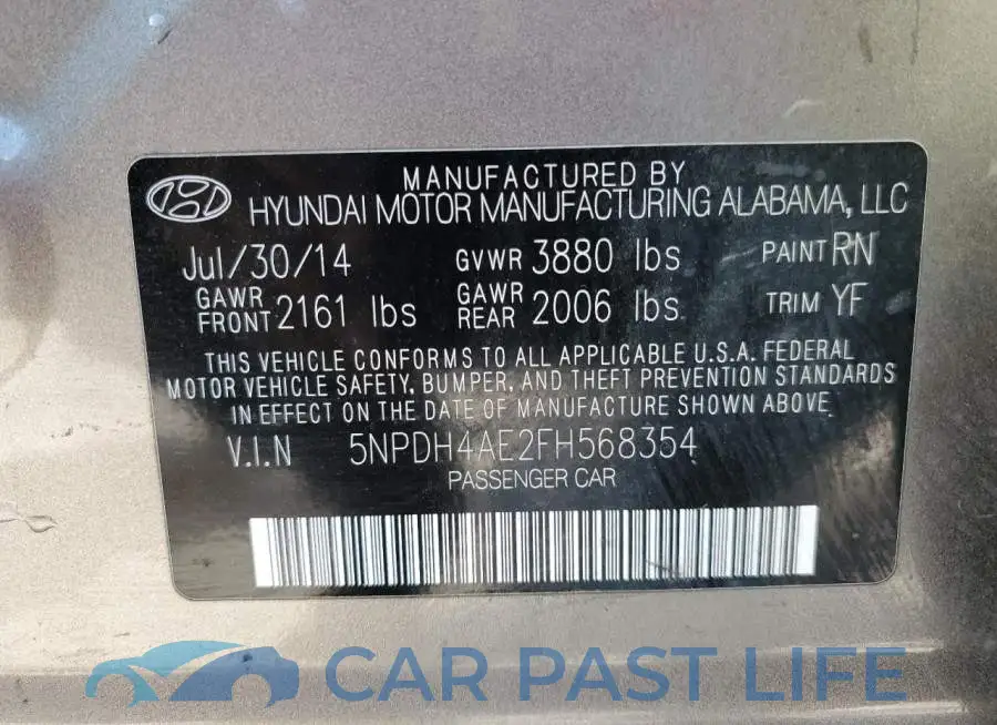 5NPDH4AE2FH568354# 10