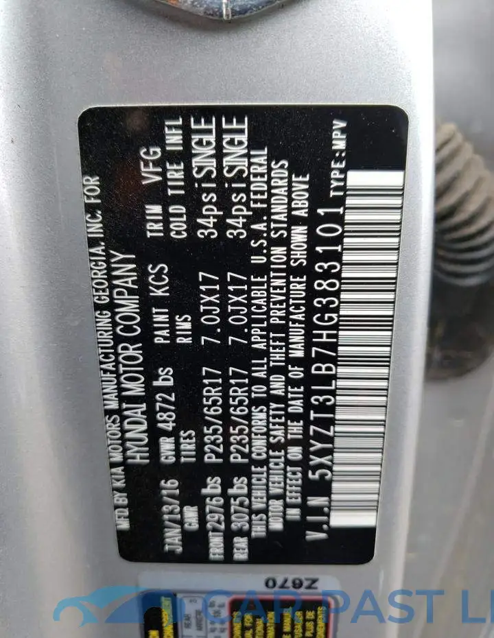 5XYZT3LB7HG383101# 13