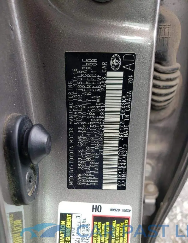2T1BURHE2HC789917# 12