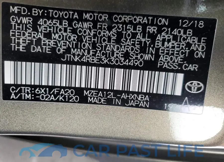 JTNK4RBE3K3034490# 12