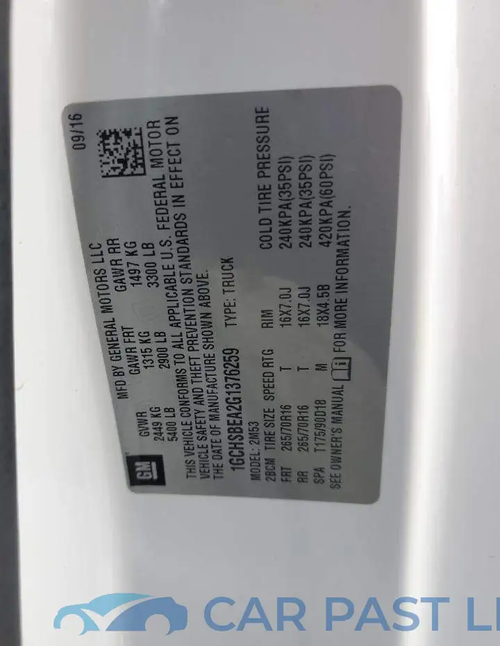 1GCHSBEA2G1376259# 12