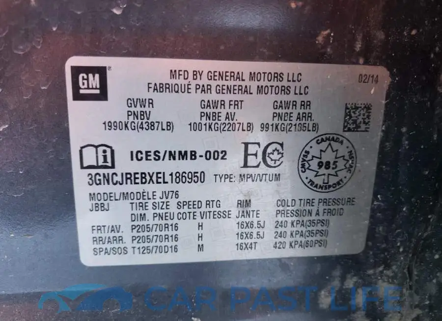 3GNCJREBXEL186950# 14