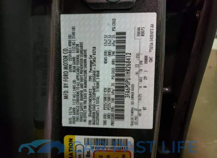 3FA6P0PU1HR268412# 10