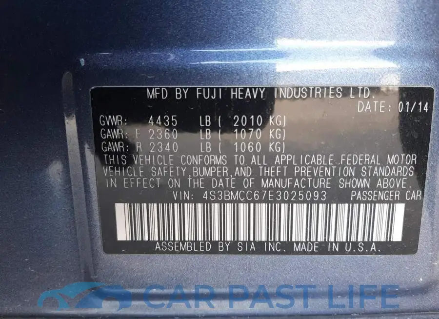 4S3BMCC67E3025093# 13