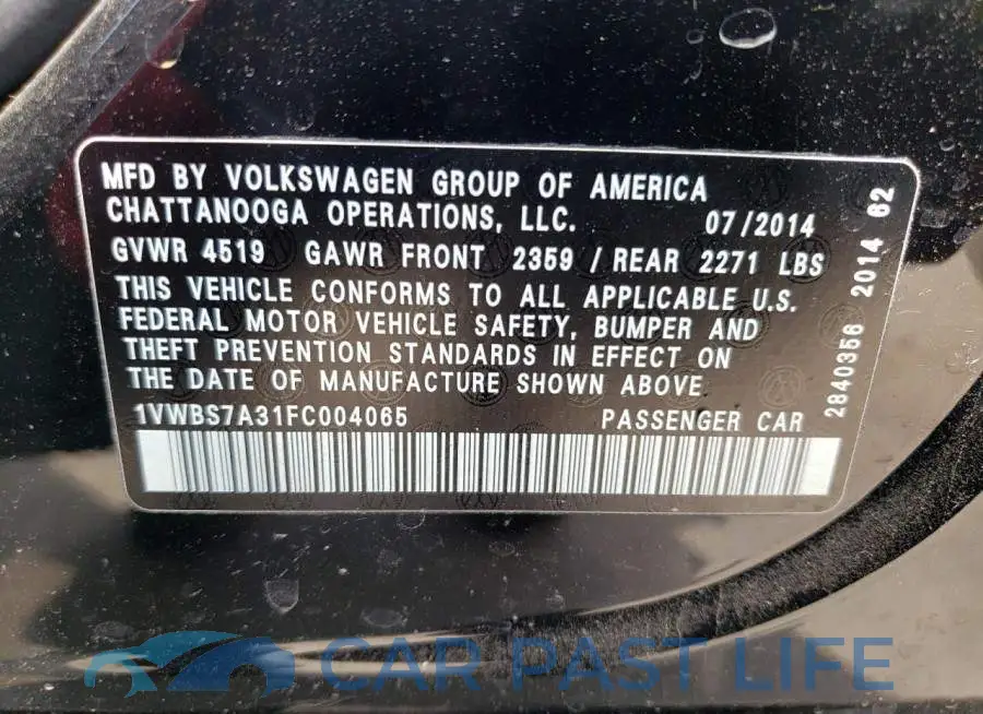 1VWBS7A31FC004065# 10