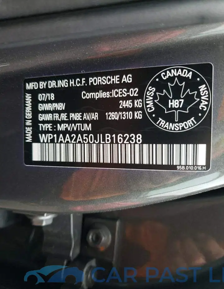 WP1AA2A50JLB16238# 13