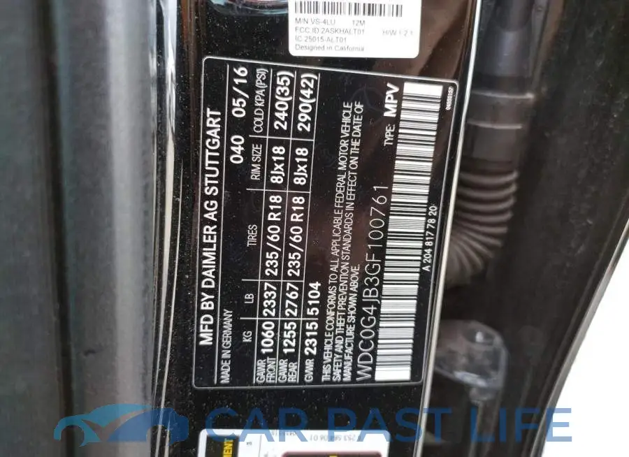 WDC0G4JB3GF100761# 13