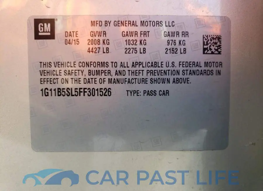 1G11B5SL5FF301526# 12