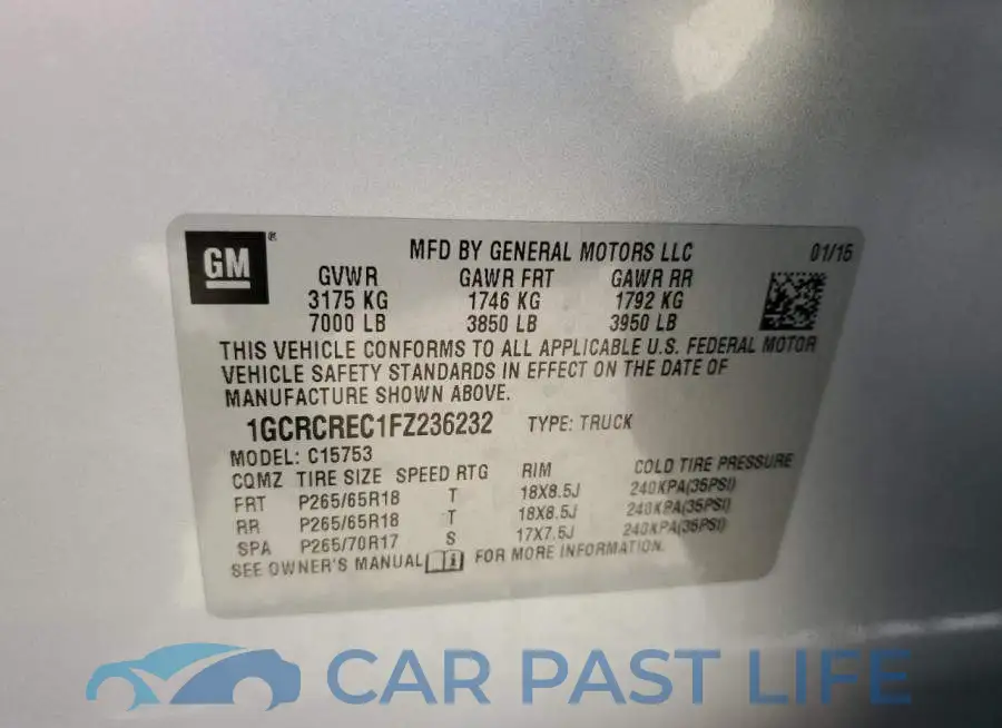 1GCRCREC1FZ236232# 12