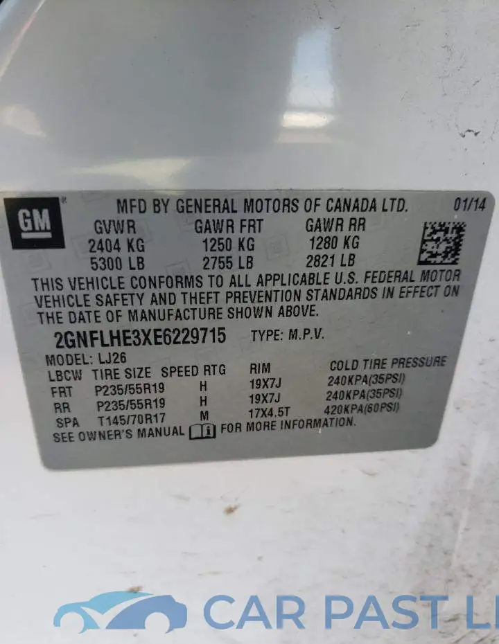 2GNFLHE3XE6229715# 13