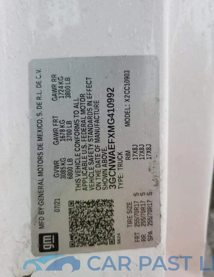 3GCNWAEFXMG410992# 12