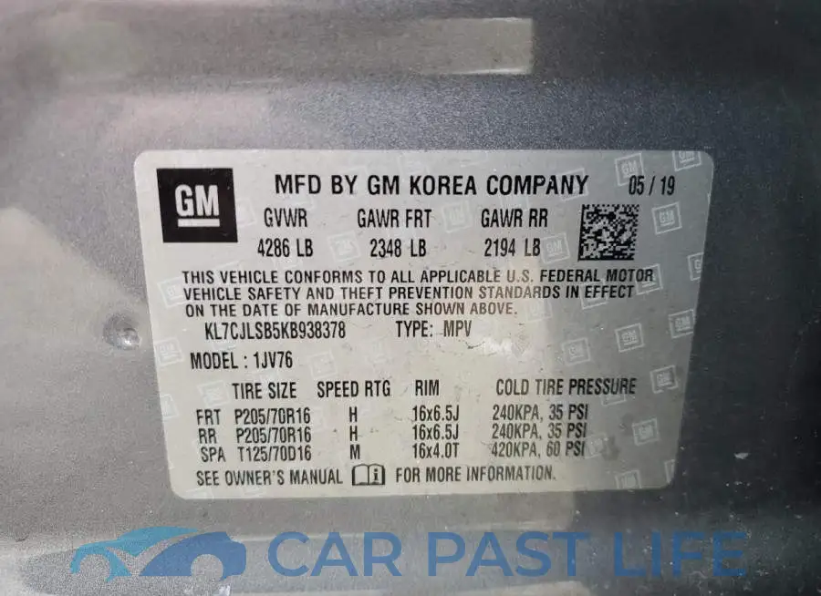 KL7CJLSB5KB938378# 10