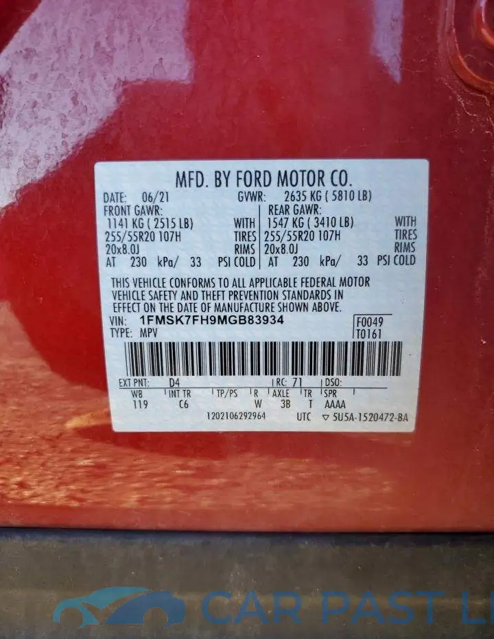 1FMSK7FH9MGB83934# 13