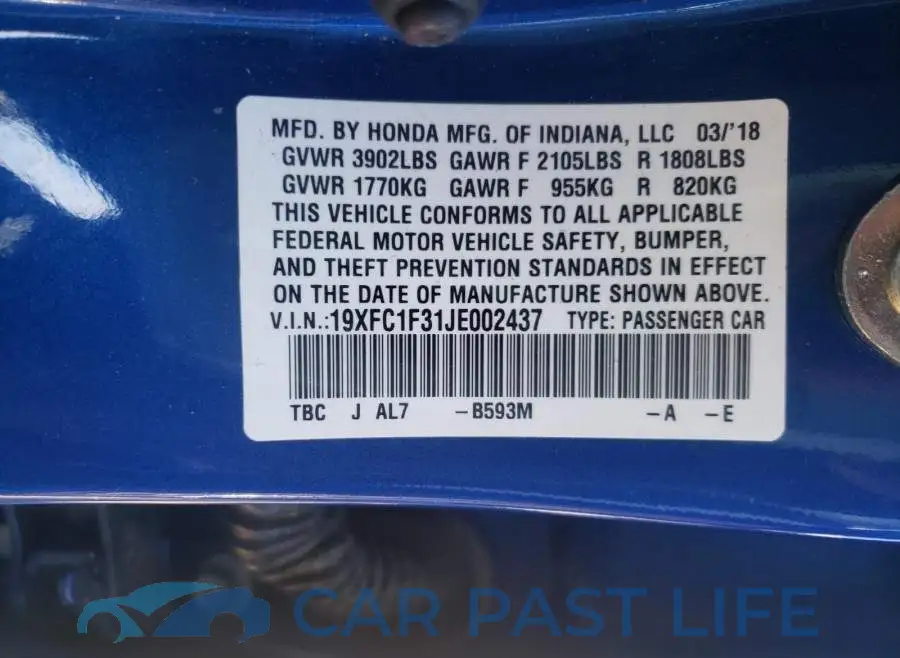 19XFC1F31JE002437# 10