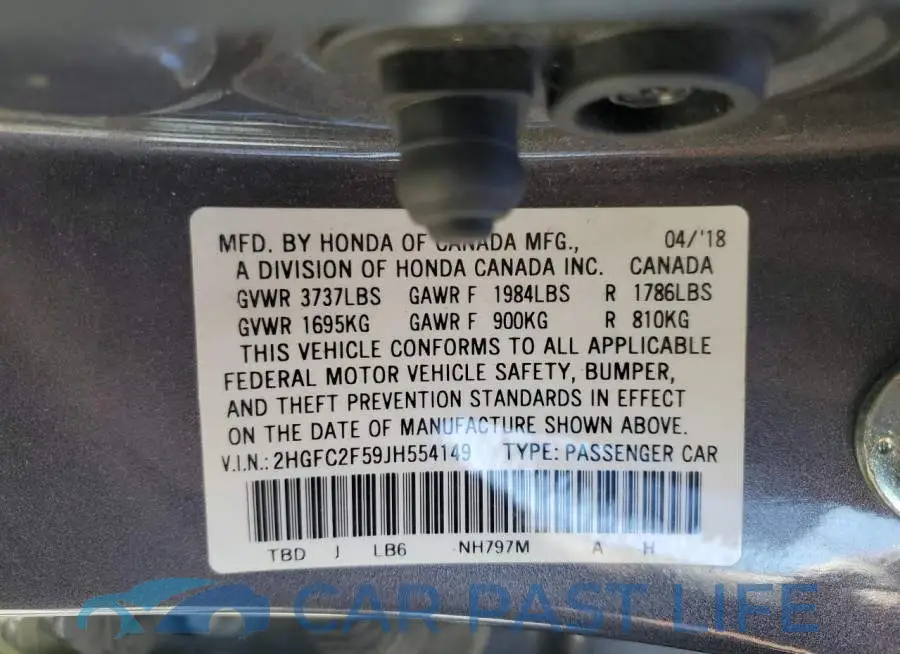 2HGFC2F59JH554149# 13