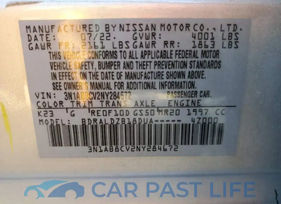 3N1AB8CV2NY284672# 12