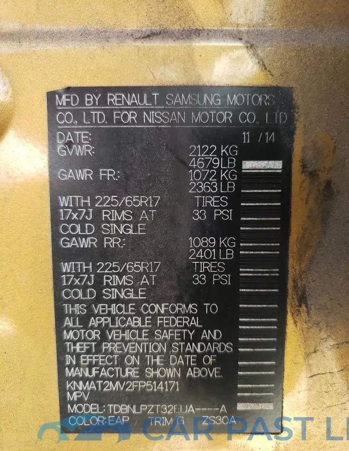 KNMAT2MV2FP514171# 13