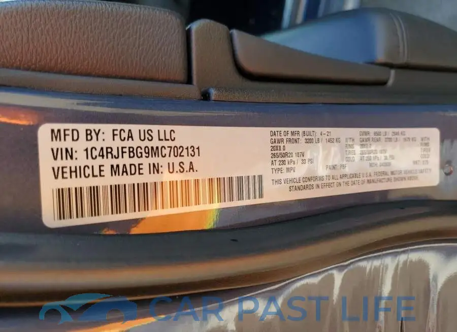 1C4RJFBG9MC702131# 10