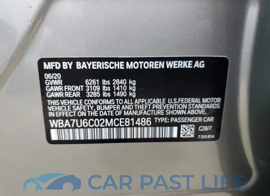 WBA7U6C02MCE81486# 10