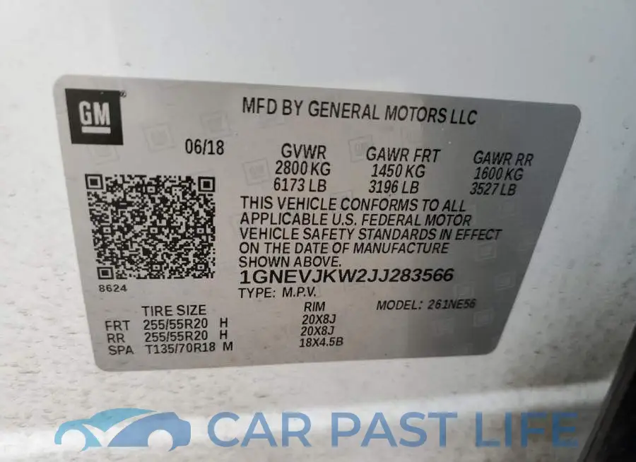 1GNEVJKW2JJ283566# 13