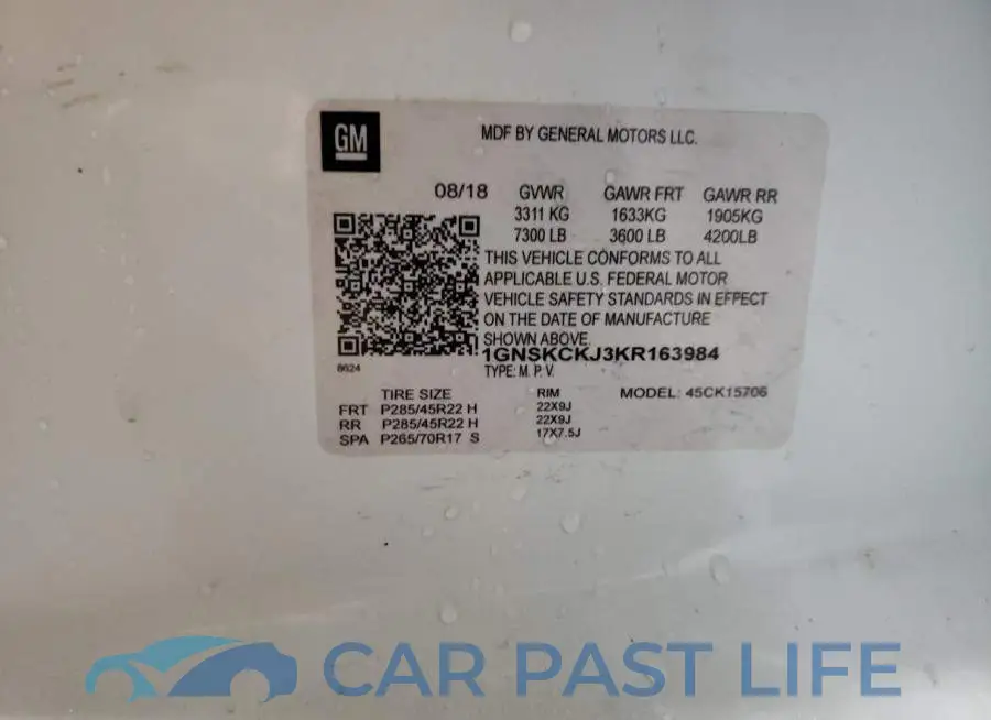 1GNSKBKC2JR327610# 13