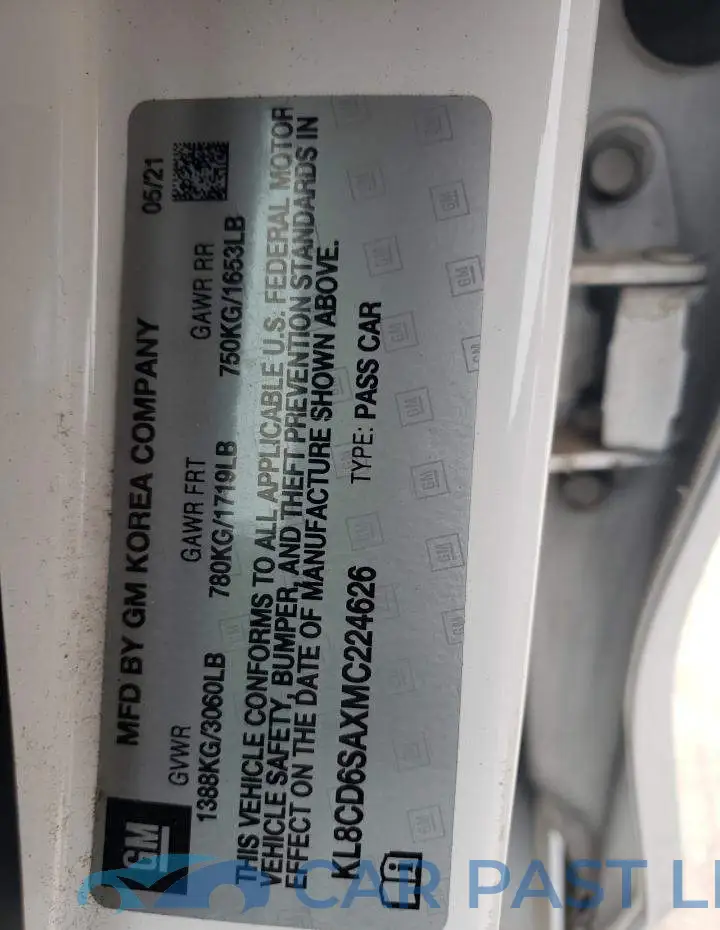 KL8CD6SAXMC224626# 12